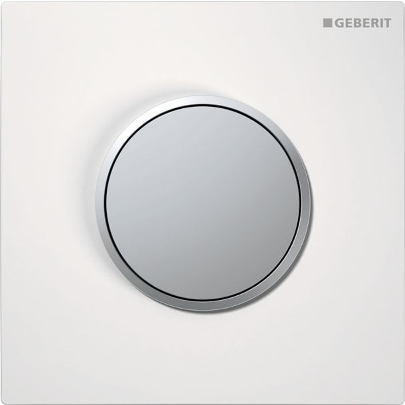Geberit Typ 10 Urinalsteuerung, pneumatische Spülauslösung weiss, Farbe silberfarben Bild 1