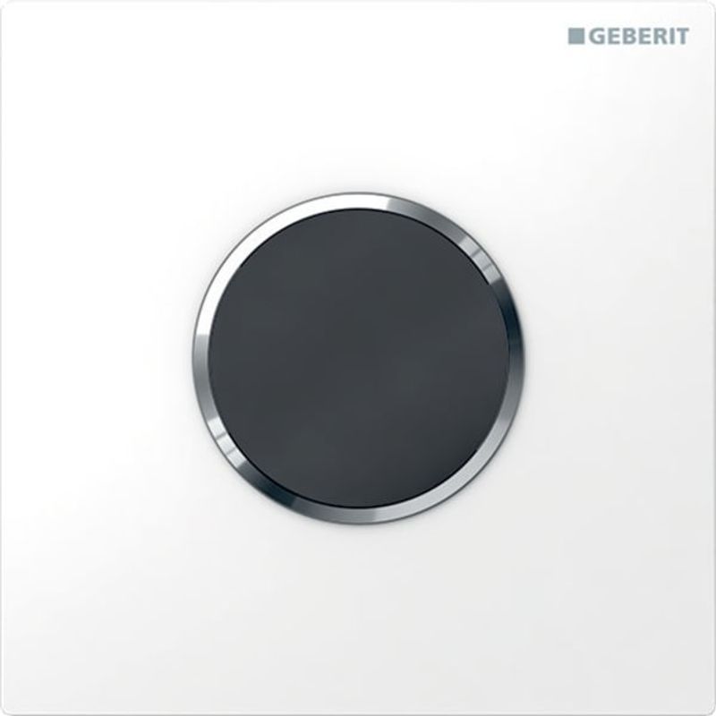 Geberit Urinalsteuerung mit elektronischer Auslösung, Batterie, weiss / hgl./, 130 x 130 x 100 mm, Farbe weiß Bild 1