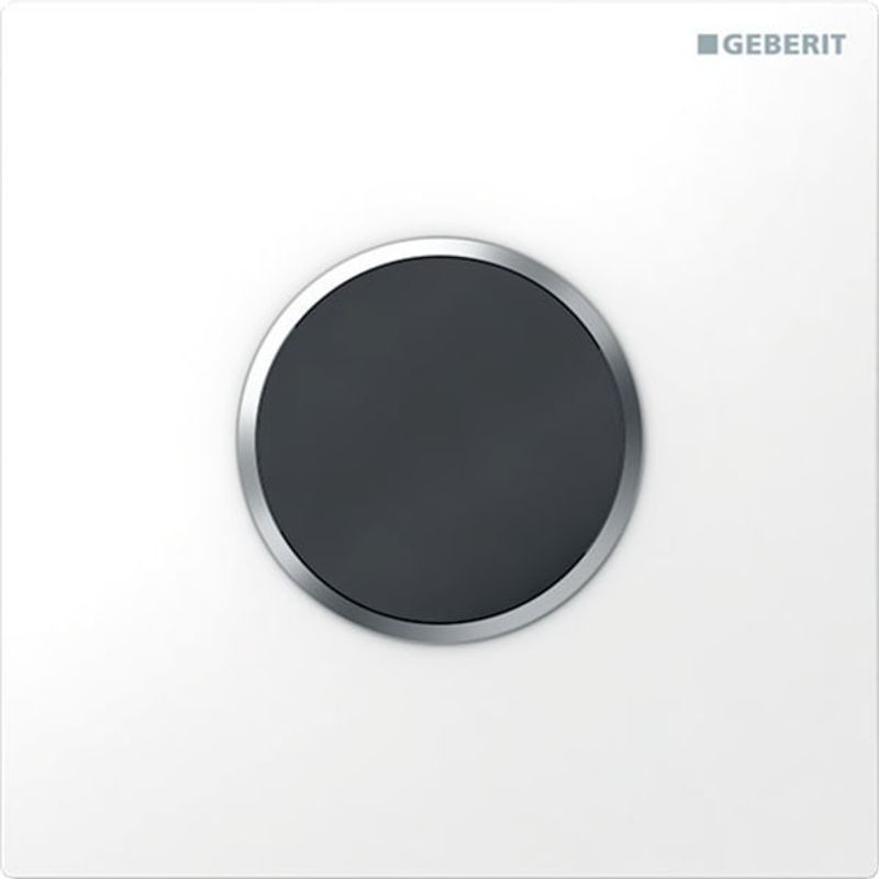 Geberit Typ 10 Urinalsteuerung, elektron. Spülauslösung Batterie, weiss / mattverchromt, Farbe weiß Bild 1