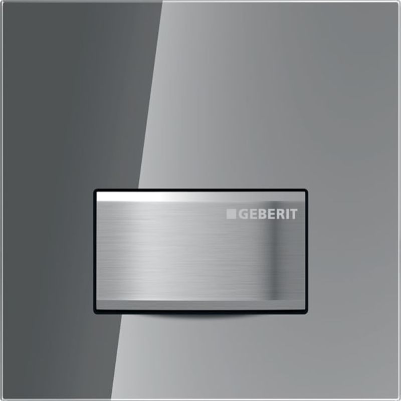 Geberit Typ 50 Betätigungsplatte für Urinalsteuerung, pneumatische Spülauslösung, ab Baujahr 2013, Rauchglas verspiegelt, 130 x 130 x 12 mm, Farbe rauchglas Bild 1