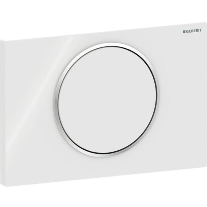 Geberit Sigma10 Betätigungsplatte weiss / hochglanz-chrom, 14 x 246 x 164 x 140 mm, Farbe weiß Bild 1