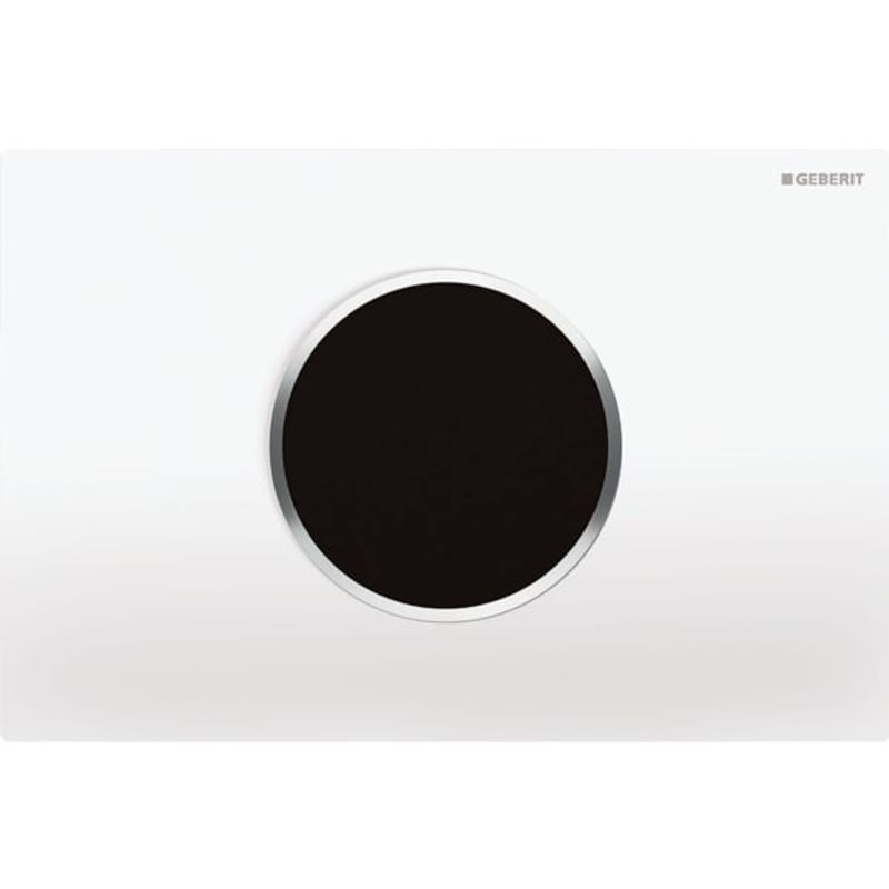 Geberit WC-SteuerungSigma10, für 2-Mengen-Spülung, berührungslos, Netz, weiss / glanzchrom/, 164 x 246 x 14 mm, Farbe weiß Bild 1