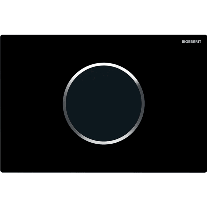 Geberit WC-SteuerungNetz, Sigma10 Betätigungsplatte, berü.los 2-Mengen-Spülung schwarz / glanzchrom/, Farbe schwarz Bild 1