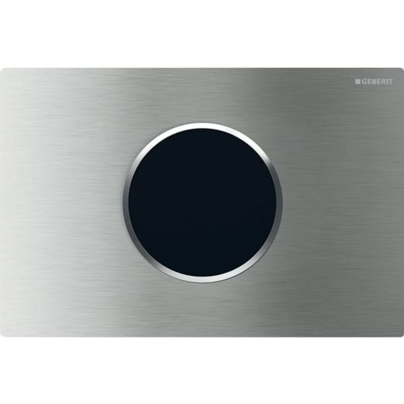 Geberit Sigma10 Betätigungsplatte, verschraubte WC-Steuerung elektronische Spülauslösung, gebürstet, Edelstahl / poliert, 164 x 246 x 15 mm Bild 1
