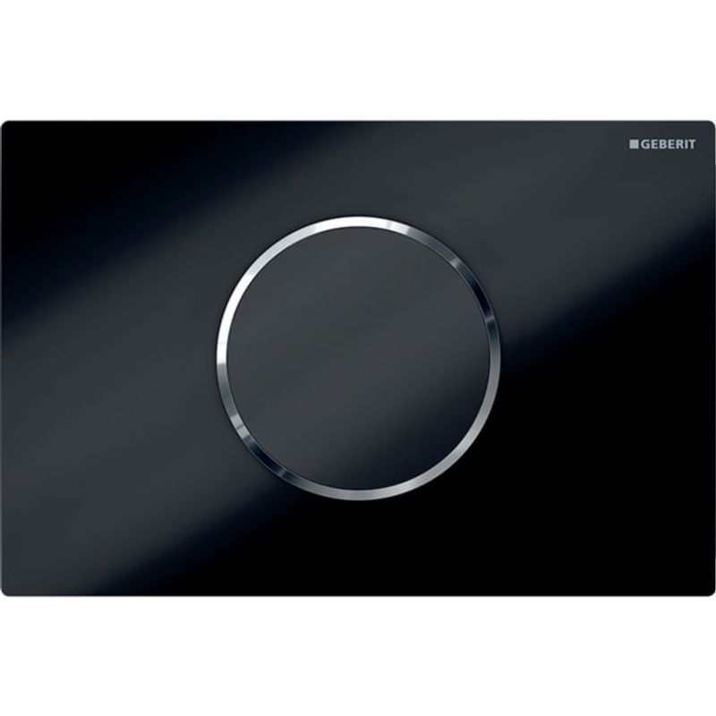 Geberit WC-SteuerungBatt, Sigma10 Betätigungsplatte, berü.los 2-Mengen-Spülung schwarz / glanzchrom/, Farbe schwarz Bild 1