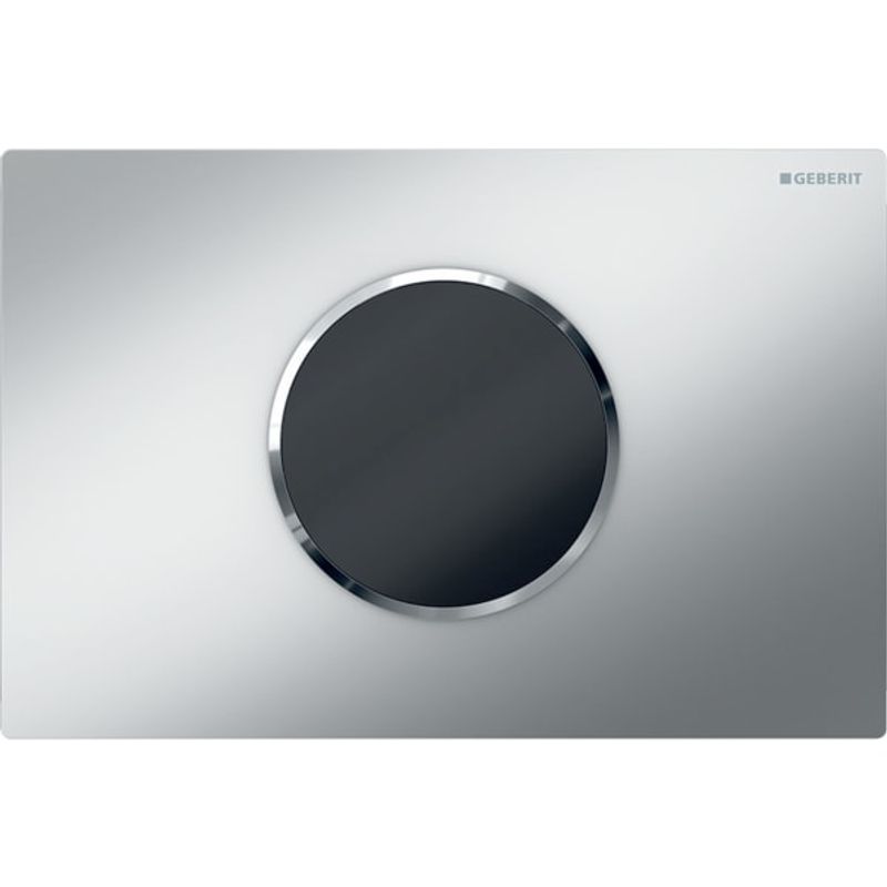 Geberit WC-SteuerungBatt, Sigma10 Betätigungsplatte, berü.los 2-Mengen-Spülung mattchromom / glanzchrom / mattchrom, Farbe chrom Bild 1