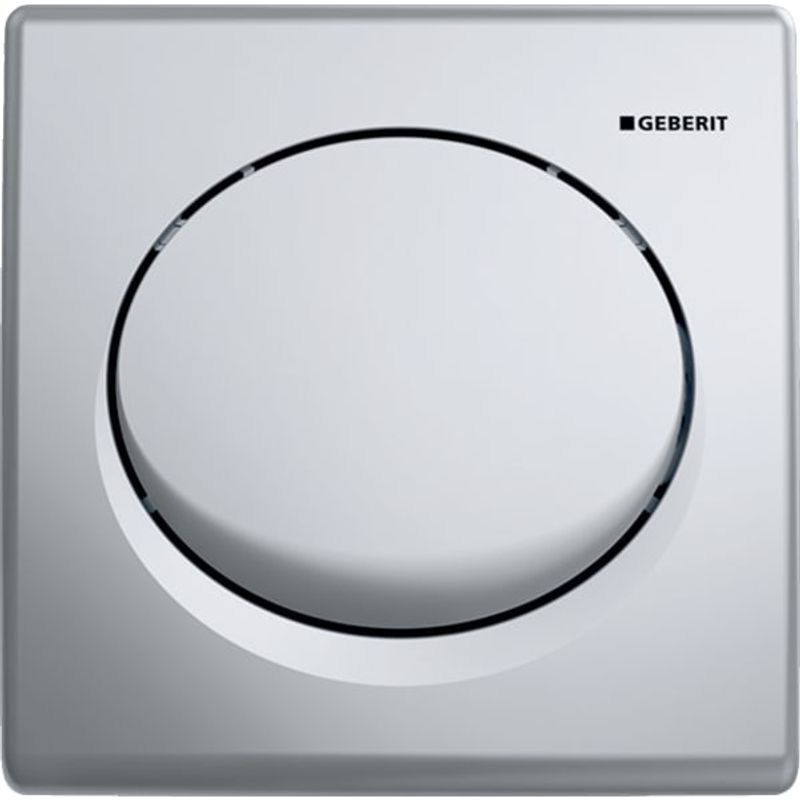 Geberit Urinalsteuerung, mit pneumatischer Spülauslösung Betätigungsplatte, rund, aus Kst, Farbe chrom Bild 1