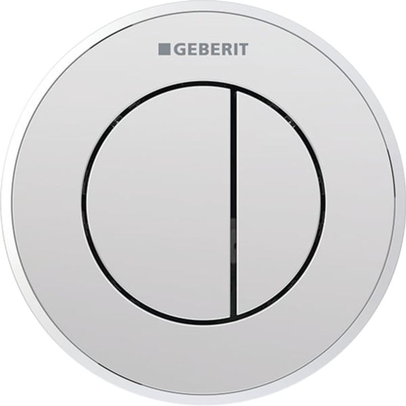 Geberit Typ 10 Fernbetaetigung, rund, pmeum. 2-M-Sp, UP-Drücker, chr glzd / chrom Bild 1