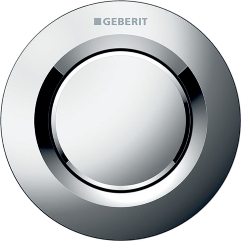 Geberit Typ 01 Fernbetaetigung, rund, pmeum. 1-M-Sp, UP-Drücker, chrom glaenzend, Farbe silberfarben Bild 1