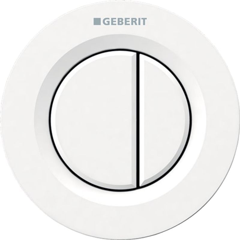 Geberit Typ 01 Fernbetaetigung, rund, pmeum. 2-M-Sp, UP-Drücker, Farbe weiß Bild 1