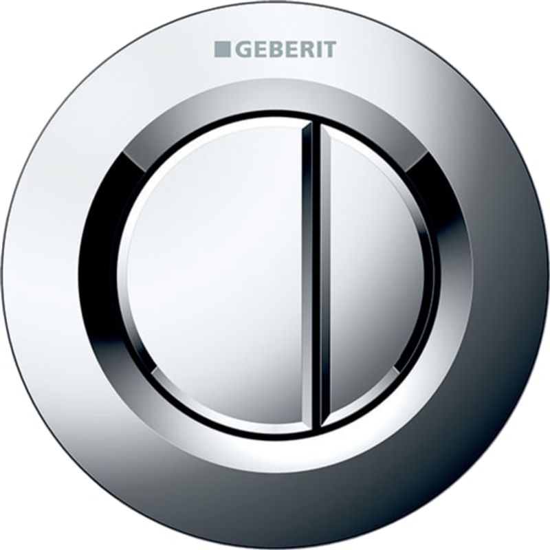 Geberit Typ 01 Fernbetaetigung, rund, pmeum. 2-M-Sp, UP-Drücker, chrom glaenzend, Farbe silberfarben Bild 1
