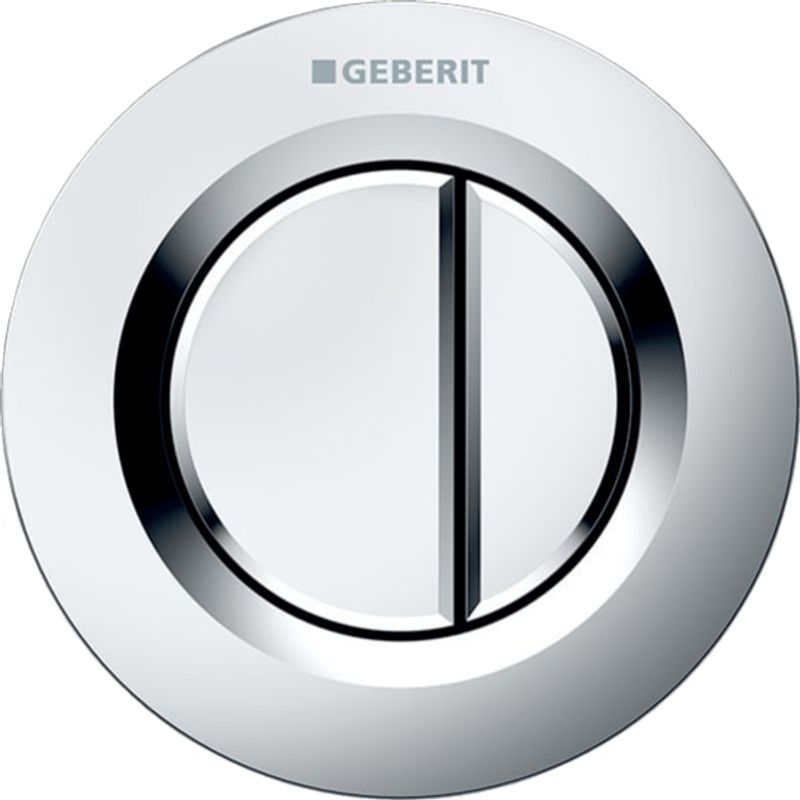 Geberit Typ 01 Fernbetaetigung, pneumatisch 2-M-Sp, UP-Drücker, Round, mattverchr. Bild 1