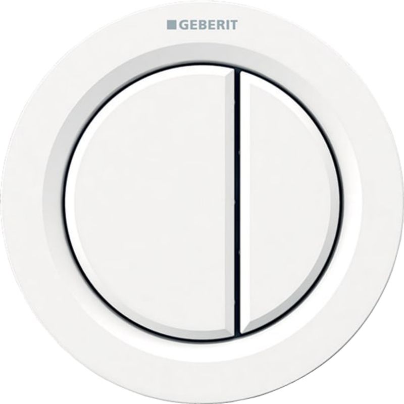 Geberit Typ 01 Fernbetaetigung, rund, pmeum. 2-M-Sp, Möbeldrücker, Farbe weiß Bild 1