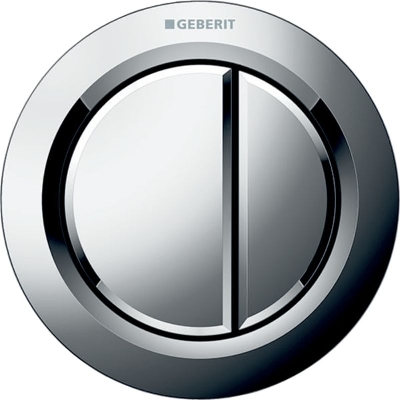 Geberit Typ 01 Fernbetaetigung, rund, pmeum. 2-M-Sp, Möbeldrücker, chrom glaenzend, Farbe silberfarben Bild 1