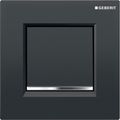Geberit Typ 30 Betätigungsplatte Typ 30 für Urinalsteuerung, pneumatische Spülauslösung, schw / hochglanz-verchromt, 130 x 130 x 9 mm, Farbe Schwarz Matt Bild 1