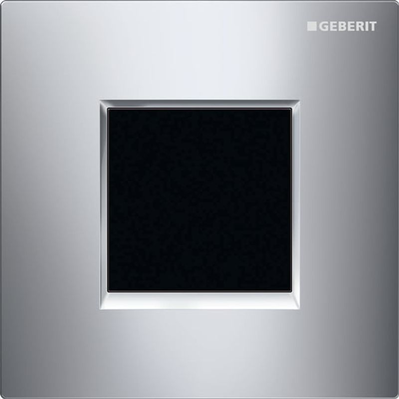 Geberit Urinalsteuerung mit eletronischer Auslösung, hgl.chrom / mattchromom/hgl, Farbe chrom Bild 1
