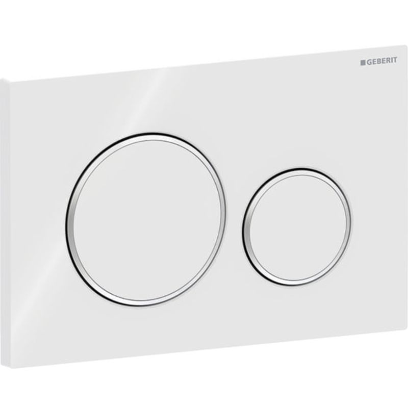 Geberit Sigma20 Betätigungsplatte, für 2-Mengen-Spülung weiss / hochglanz-chrom, 12 x 246 x 164 mm, Farbe weiß Bild 1