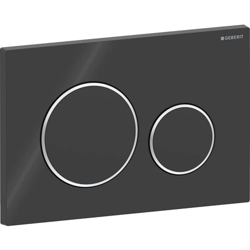 Geberit Sigma20 Betätigungsplatte, für 2-Mengen-Spülung schwarz / hochglanz-chrom / schwarz, 12 x 246 x 164 mm, Farbe schwarz, chrom Bild 1