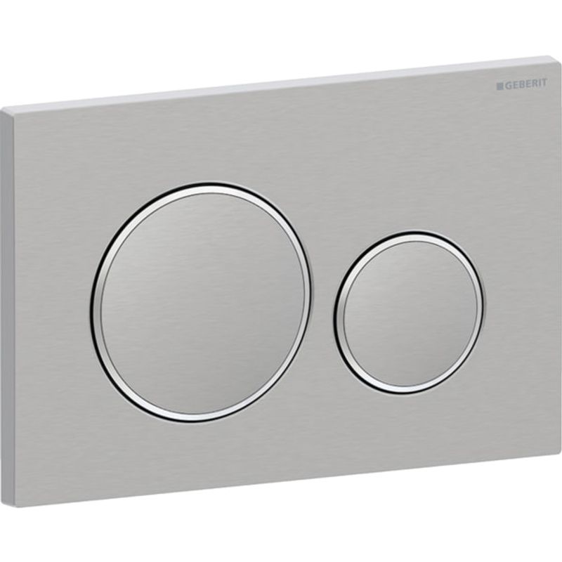 Geberit Sigma20 Betätigungsplatte, für 2-Mengen-Spülung Edelstahl gebürstet / poliert/gebürstet, 12 x 246 x 164 mm, Farbe silber Bild 1