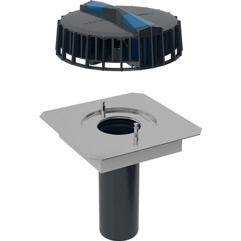 Geberit Pluvia Dachwassereinlauf mit Anschlussblech, für Rinnen, d90, 25l / s, Farbe schwarz Bild 1