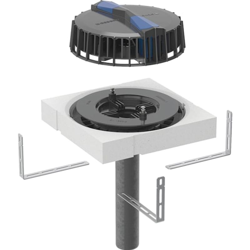 Geberit Dachwassereinlauf DN 56 senkrecht, 40 mm, Farbe schwarz Bild 1