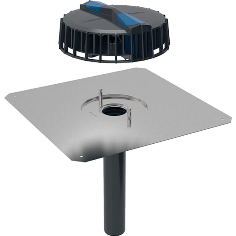 Geberit Pluvia Dachwassereinlauf, mit Anschlussblech, d56, 12l / s, Farbe schwarz Bild 1