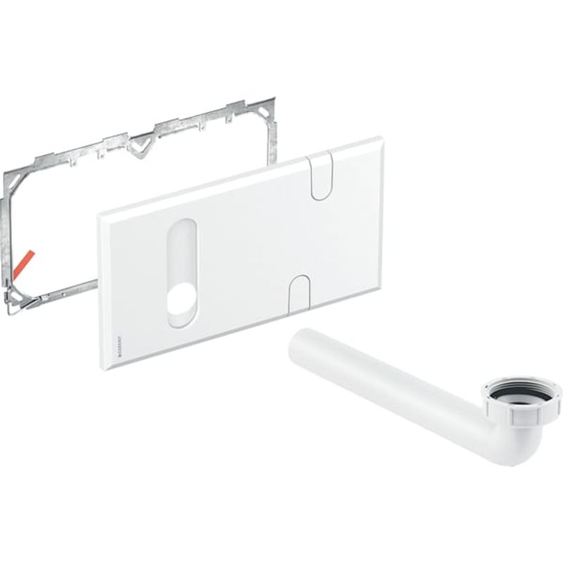 Geberit Abdeckplatte, für Waschtischarmaturen, mit UP-Funktion und UP-Siphon weiss, 300 x 164 x 12 mm, Farbe weiß Bild 1