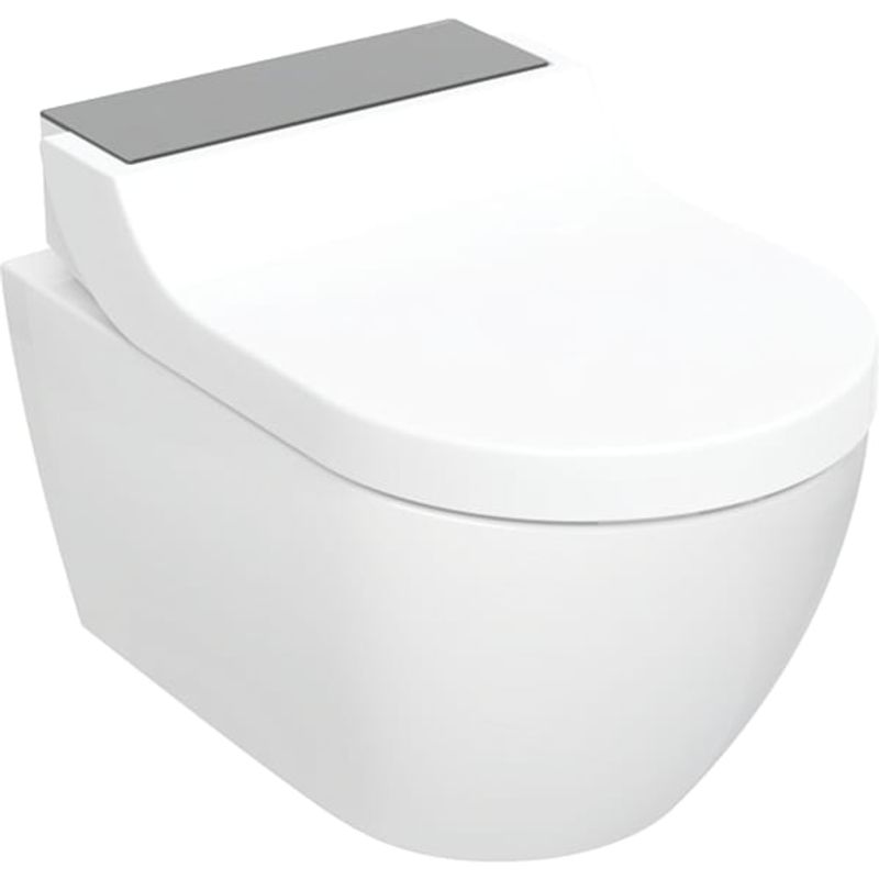 Geberit Wand- Dusch-WC, komplett, Des.Abd.Glas schwarz, Farbe weiß Bild 1