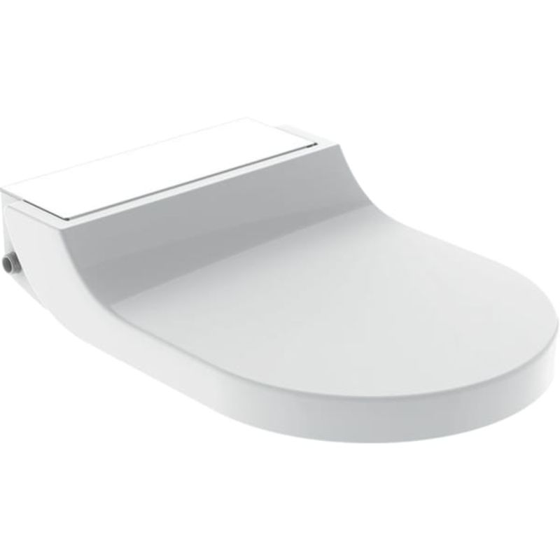 Geberit WC-Aufsatz, Des.Abd.Glas weiss, weiss, 106 x 360 x 523 mm, Farbe weiß Bild 1
