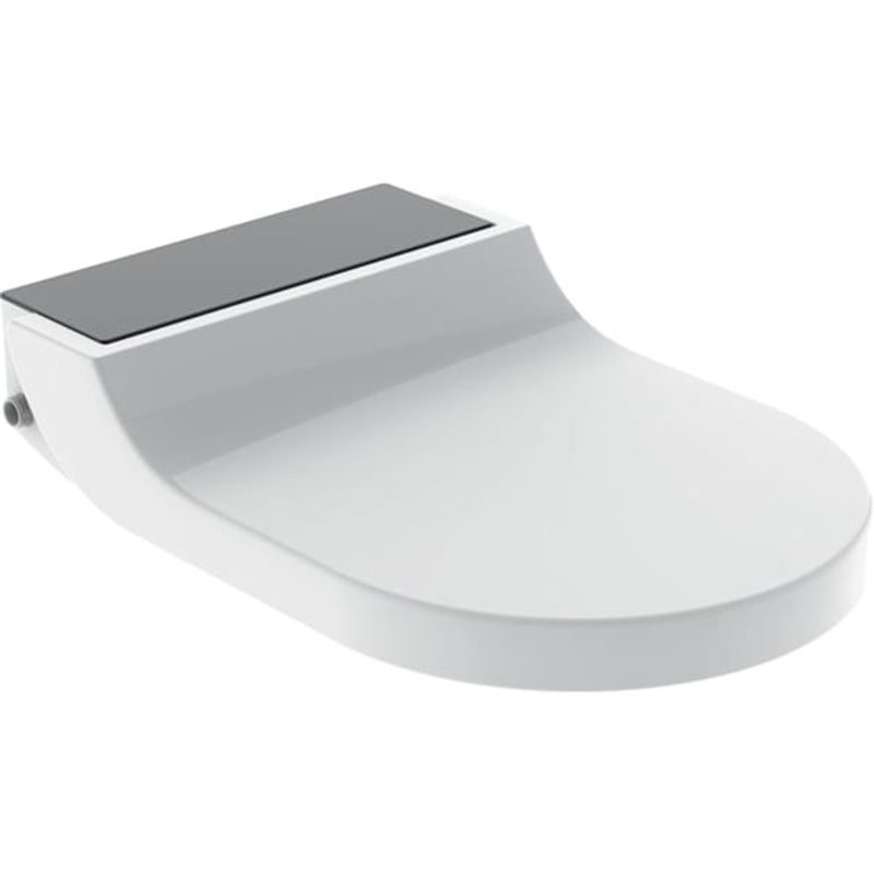 Geberit WC-Aufsatz, Des.Abd.Glas, weiss, 106 x 360 x 523 mm, Farbe schwarz Bild 1