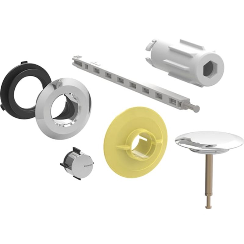 Geberit Serviceset, für Badewannenablauf mit Druckbetätigung PushControl, chrom gl, Farbe silberfarben Bild 1
