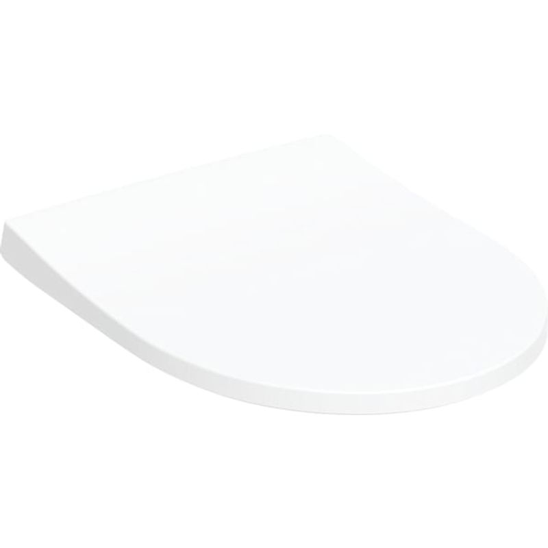 Geberit Slim WC-Sitz, antibakt, mit AS-Autom, WrapOver, chrom Scharnier, Befestigung von oben, 450 x 365 mm, Farbe weiß Bild 1