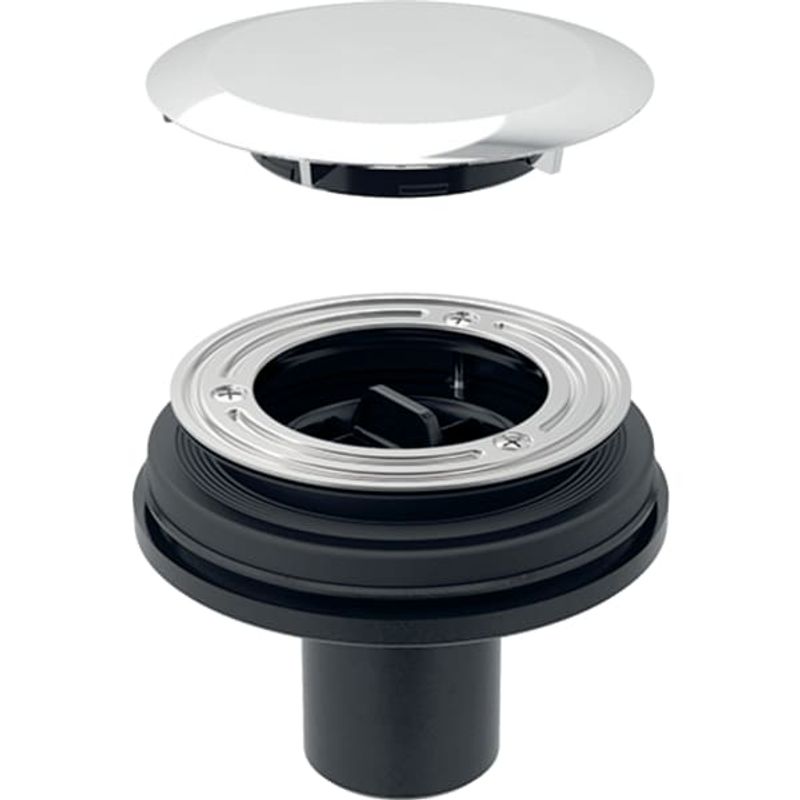 Geberit Duschwannenablauf d90 mit Ablaufdeckel hochglanz-verchromt, Farbe chrom Bild 1