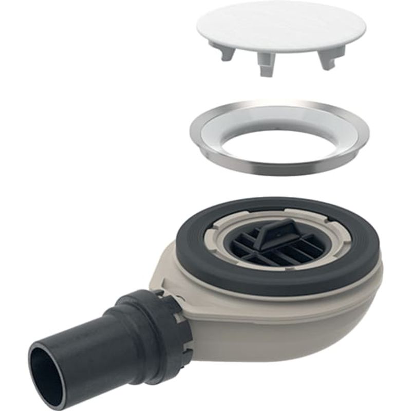 Geberit Duschwannenablauf für Setaplano Duschflaeche, Sperrwasserh.30 mm, d40, Farbe weiß Bild 1