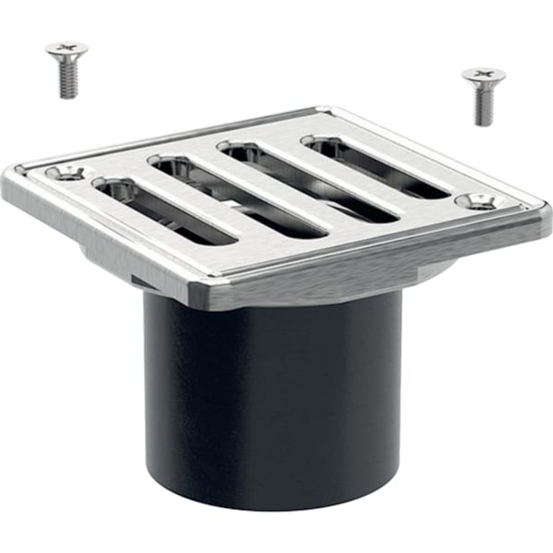 Geberit Rost verschraubbar, 80 x 80 mm, Rost und Schrauben aus Edelstahl, 5 x 80 x 80 mm, Farbe Edelstahl-Optik (silber) Bild 1