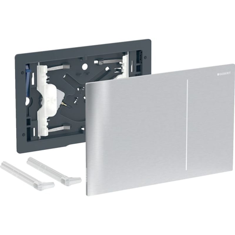 Geberit Sigma70 Betätigungsplatte für WC 2-Mengen-Spülung, gebürstet / easy-to-clean, 158 x 240 x 11 mm Bild 1