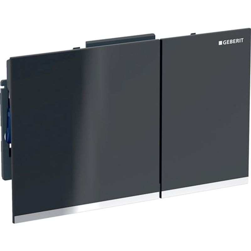 Geberit Betätigungsplatte für 2-Mengen-Spülung, schwarz / verspiegelt, 25 x 214 x 132 mm, Farbe schwarz, chrom Bild 1