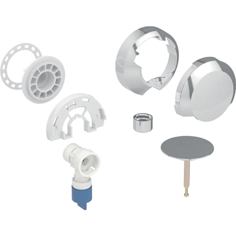 Geberit Fertigbauset für Badewannenablauf d52, mit Zulauf, chrom glaenzend, Farbe chrom Bild 1
