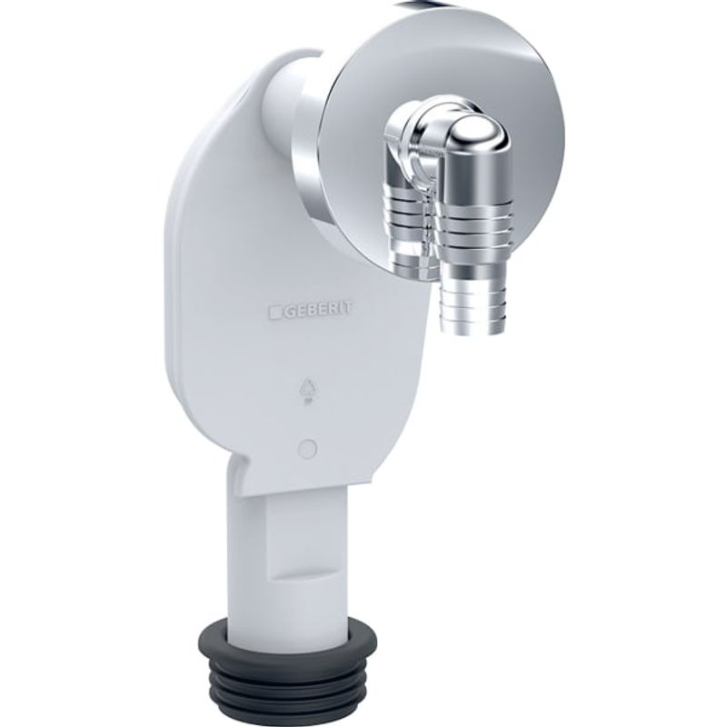 Geberit Wandeinbausifon Uniflex für Waschgeraete mit Schlauchtülle, mit Rosette, Farbe chrom Bild 1