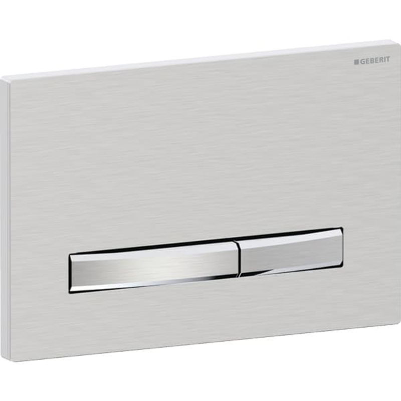 Geberit Sigma50 Betätigungsplatte, für 2-Mengen- Spülung, chrom gebürstet, 12 x 246 x 164 mm, Farbe chrom Bild 1