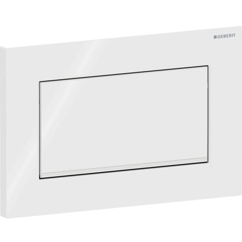Geberit Sigma10 Betätigungsplatte, verschraubbar weiss / hochglanz-chrom, 12 x 246 x 164 mm, Farbe weiß Bild 1