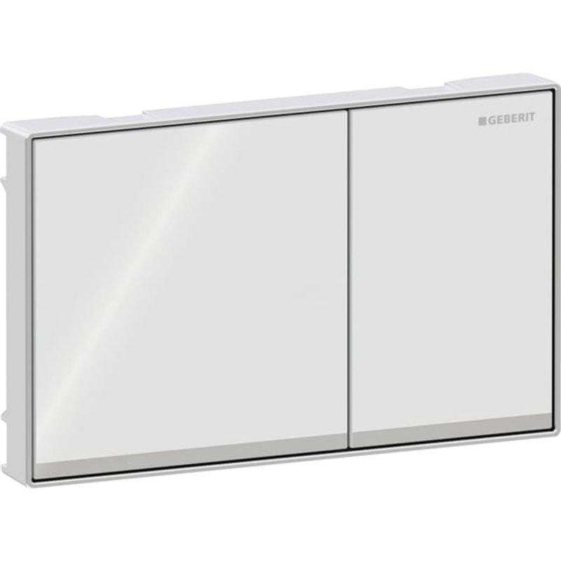 Geberit Sigma60 Betätigungsplatte, für 2-Mengen-Spülung Glas, 25 x 214 x 132 mm, Farbe weiß Bild 1