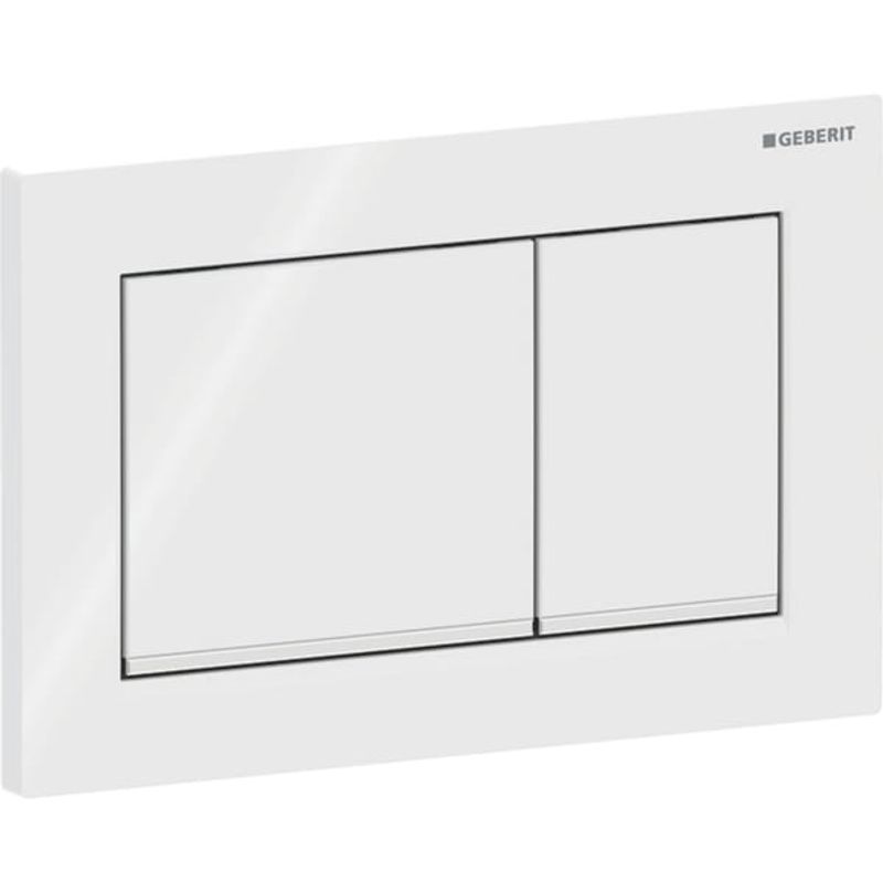Geberit Betätigungsplatte Omega30, für 2-Mengen-Spülung weiss / hochglanz-chrom / weiss, 10 x 212 x 142 mm, Farbe weiß, chrom Bild 1