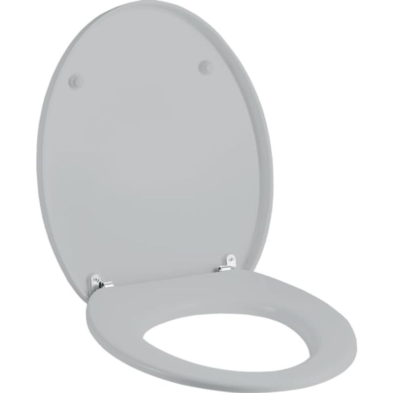 Geberit Cleo WC-Sitz, manhattan Scharniere verchromt, Farbe grau Bild 1