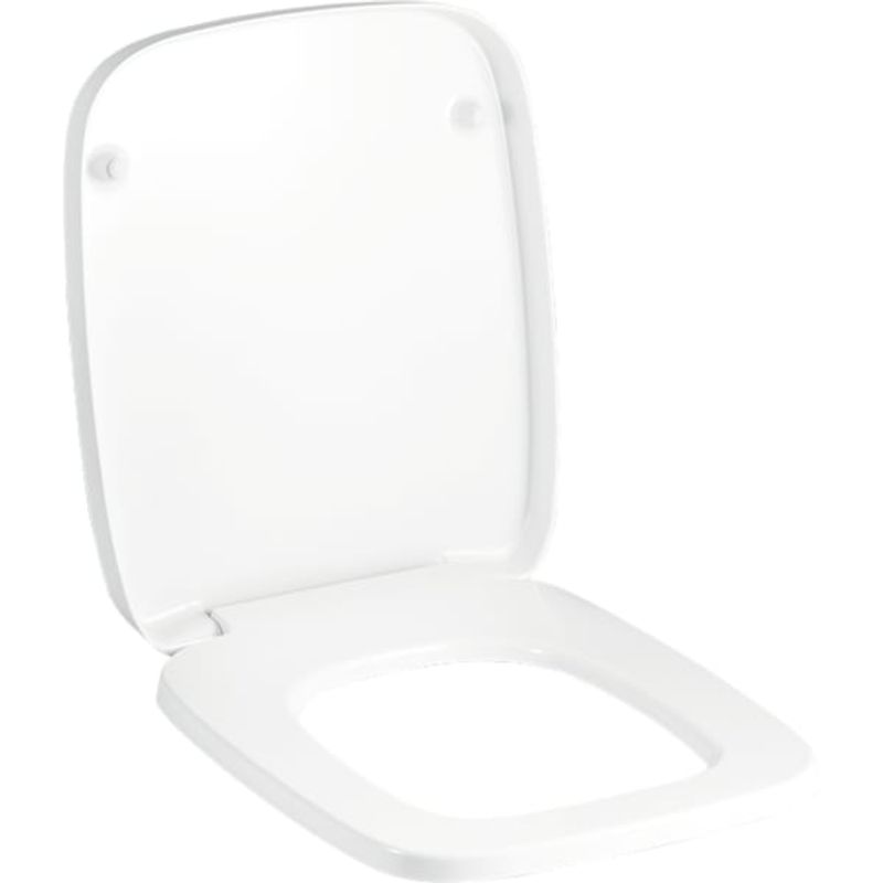 Geberit Silk WC-Sitz, mit Deckel, weiss Scharniere verchromt, mit Absenkautomatik, Farbe weiß Bild 1