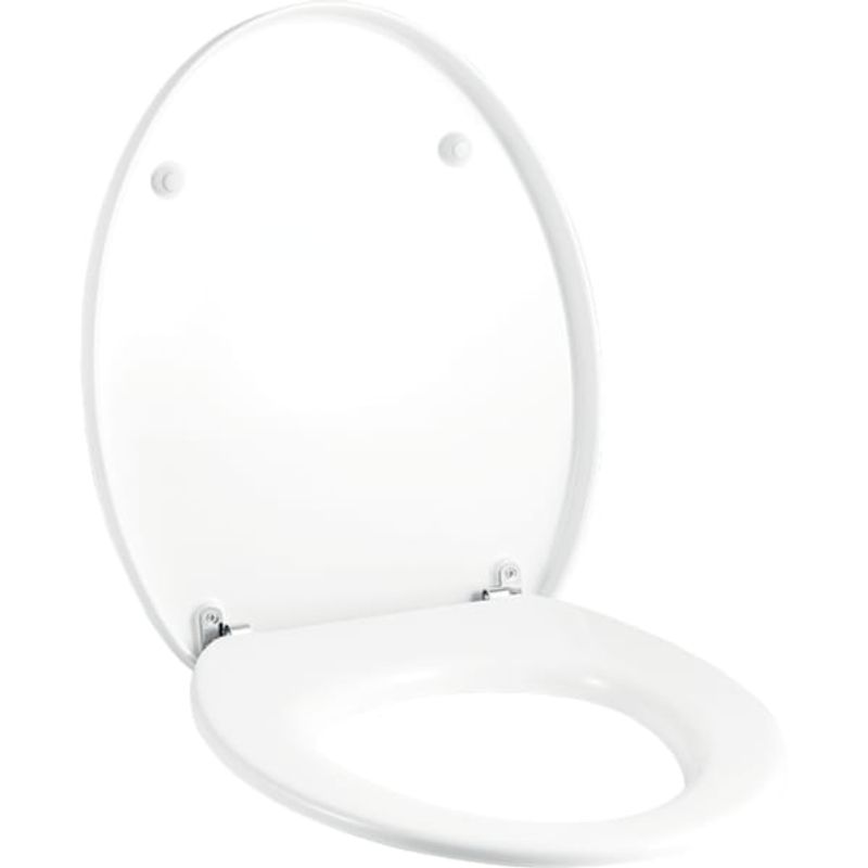 Geberit Cleo WC-Sitz, weiss Scharniere verchromt, Farbe weiß Bild 1