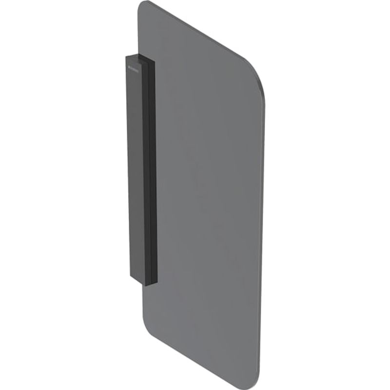 Geberit Urinaltrennwand, Halter: schwarzmatt Glas: anthrazit / satiniert, Farbe schwarz Bild 1