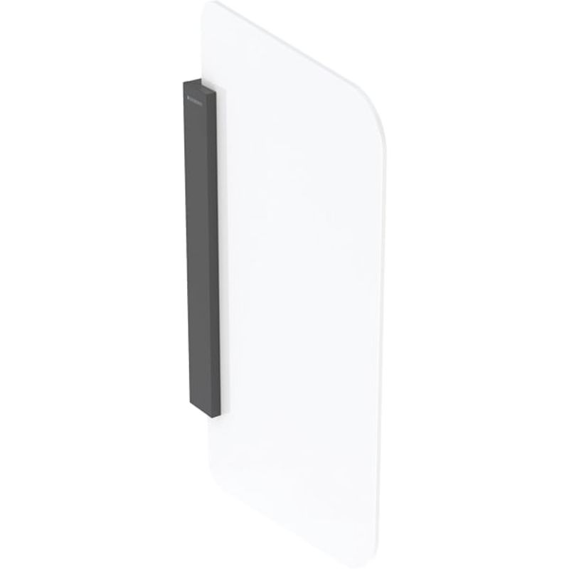 Geberit Urinaltrennwand, Halter: schwarzmatt Glas: weiss / satiniert, Farbe schwarz Bild 1