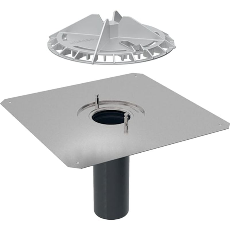 Geberit Pluvia Dachwassereinl. mit AnschlussBlech Laubfang aus Aluminiumguss, 25l / s Bild 1