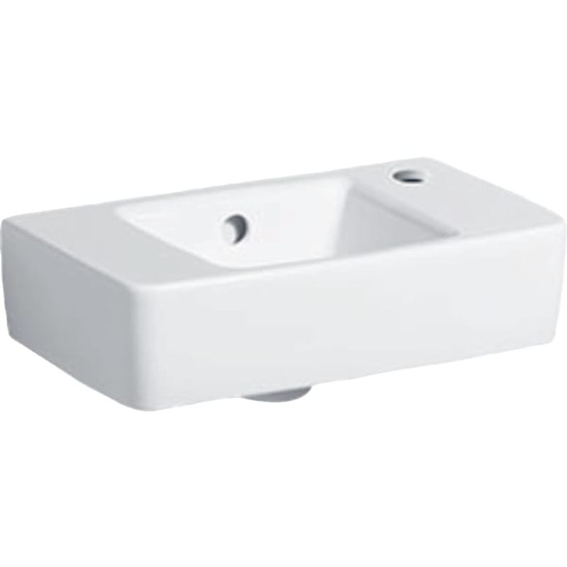 Geberit Handwaschbecken, unterbaufaehig,400 x 250 mm, HL rechts, mit ÜL, weiss, 150 x 400 x 250 mm, Farbe weiß Bild 1